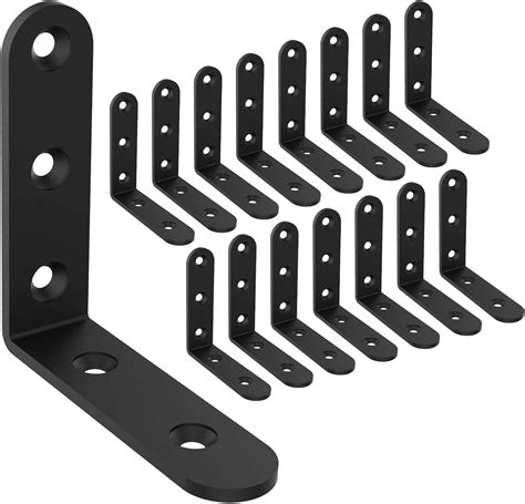 3 inch flat metal bracket|black l bracket.